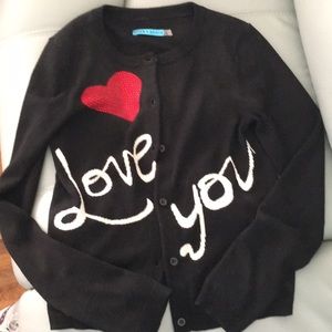 Alice + Olivia LOVE YOU Cardigan Wool Sweater Sz S